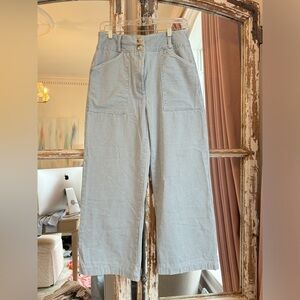 Blue stripe high waist pants